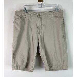 Unbranded Chino Shorts Mens 36 Khaki Tan Flat Front Casual Twill Basics